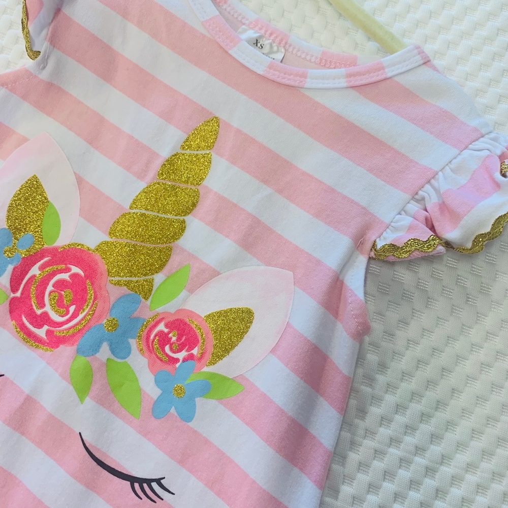 MAGICAL WITH UNICORNS | girls cap sleeve dress